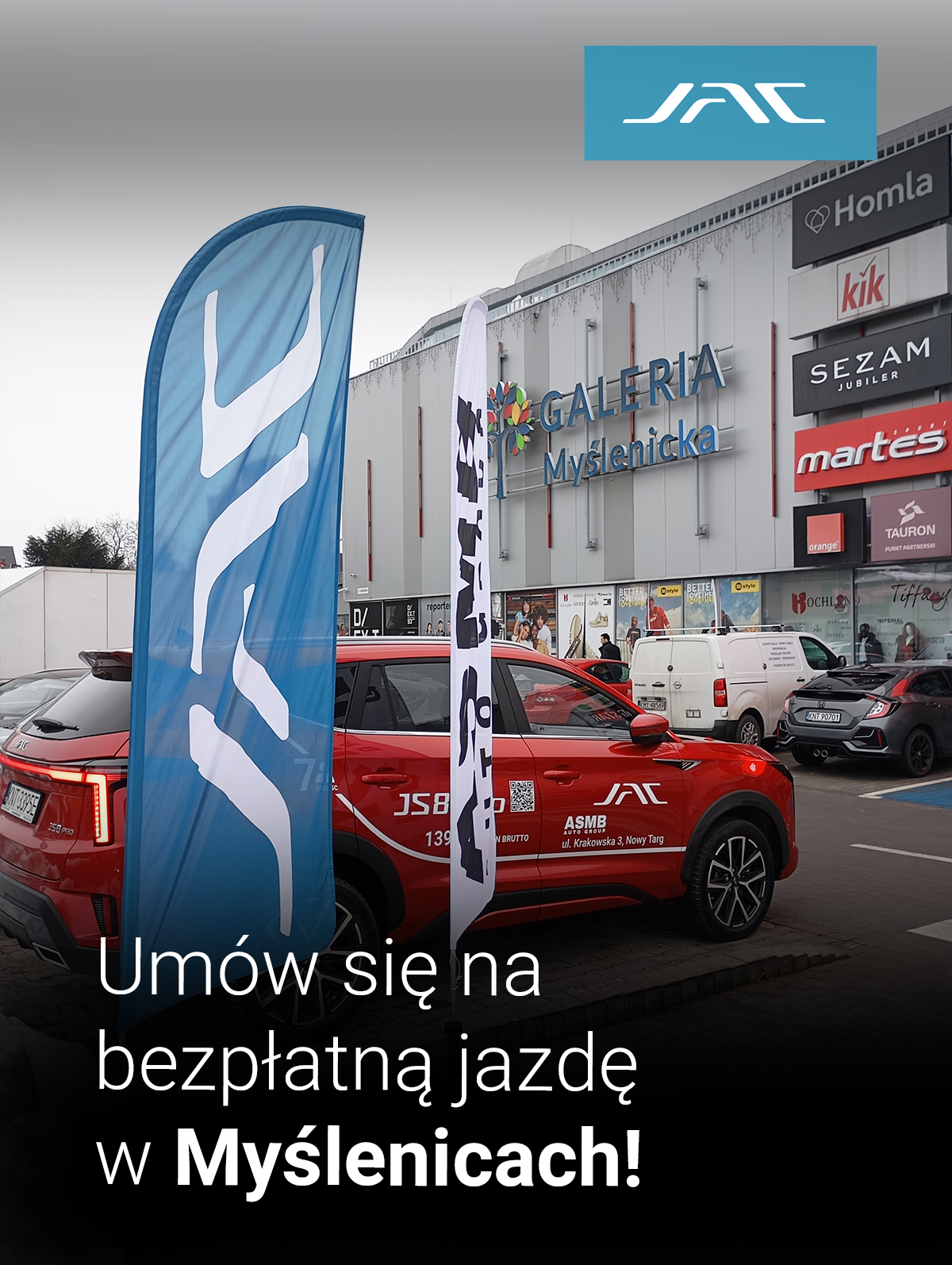 Marka JAC w Galerii Myślenice od grudnia 2025 - zapraszamy na jazdę testową
